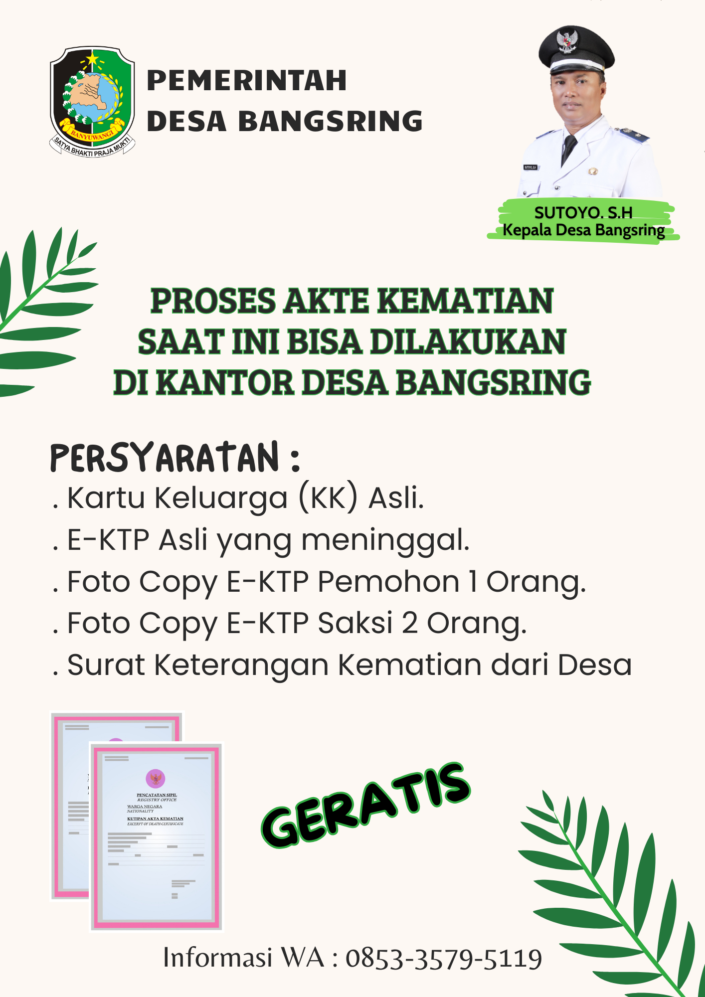 Persyaratan membuat Akta Kematian
