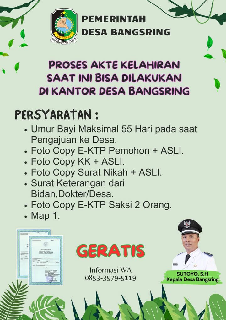 Persyaratan Pembuatan Akta Kelahiran